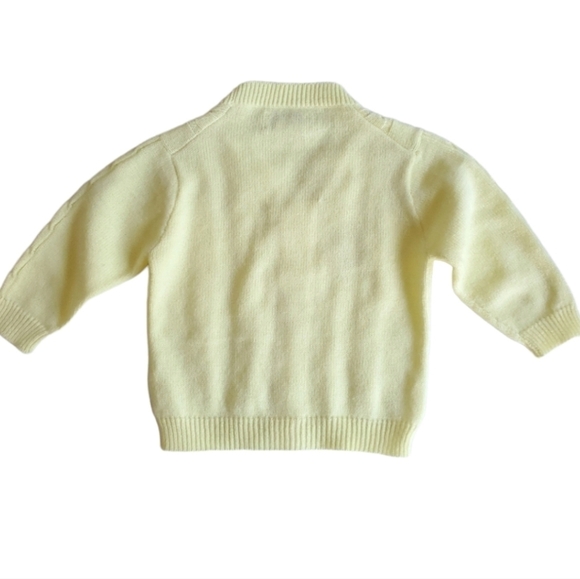 Vintage Mimi Cardigan Cable Knit Sweater Button-Up Yellow Baby Girl 24 Month - Picture 2 of 4